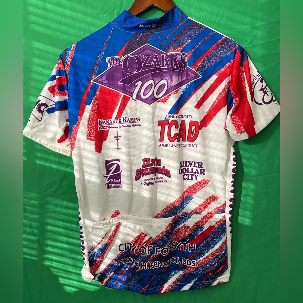 Cycling jersey, size adult large. Ozarks 100 event jersey from early 2000s. - Picture 3 of 5